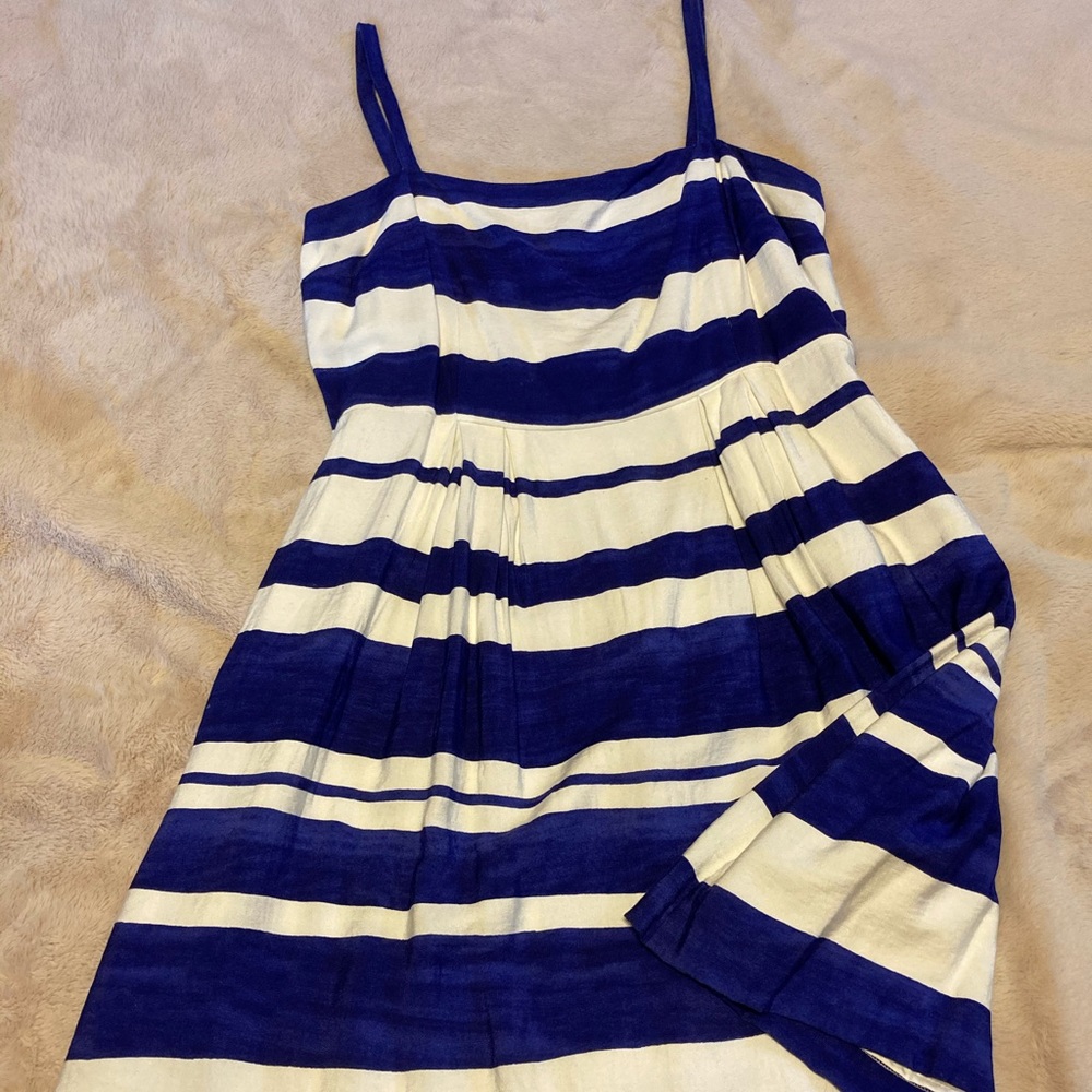 Old Navy Blue and White Mid Length Dress